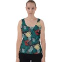 Tropical Autumn Leaves Velvet Tank Top View1