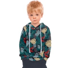 Tropical Autumn Leaves Kids  Overhead Hoodie by tmsartbazaar