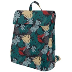 Tropical Autumn Leaves Flap Top Backpack by tmsartbazaar