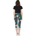 Tropical Autumn Leaves Inside Out Lightweight Velour Capri Leggings  View4