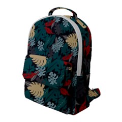 Tropical Autumn Leaves Flap Pocket Backpack (large) by tmsartbazaar