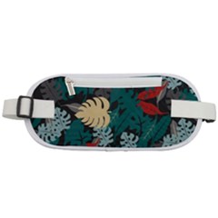 Tropical Autumn Leaves Rounded Waist Pouch by tmsartbazaar