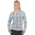 Blue Florals Women s Overhead Hoodie View1