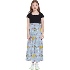 Blue Florals Kids  Flared Maxi Skirt