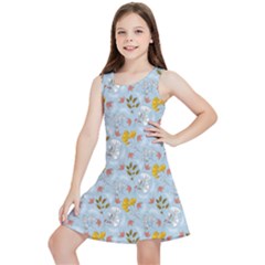 Blue Florals Kids  Lightweight Sleeveless Dress