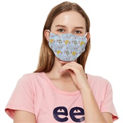 Blue Florals Fitted Cloth Face Mask (adult)