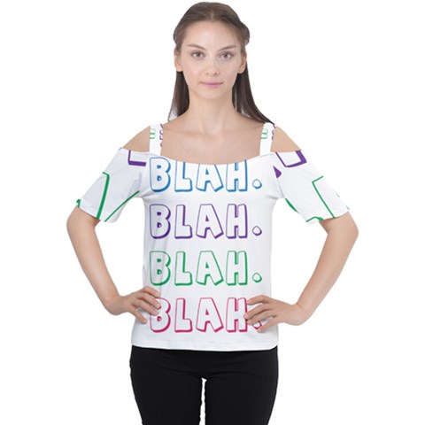 Blah Blah Cutout Shoulder Tee by designsbymallika