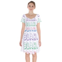 Blah Blah Short Sleeve Bardot Dress by designsbymallika