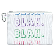 Blah Blah Canvas Cosmetic Bag (xl) by designsbymallika