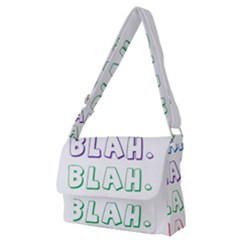 Blah Blah Full Print Messenger Bag (m) by designsbymallika