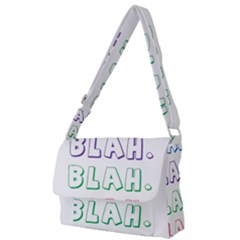 Blah Blah Full Print Messenger Bag (l) by designsbymallika