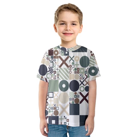 Mosaic Print Kids  Sport Mesh Tee by designsbymallika