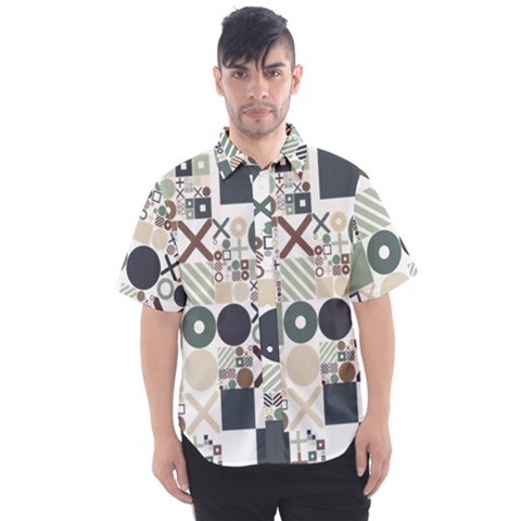 Mosaic Print Men s Short Sleeve Shirt by designsbymallika