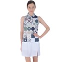 Mosaic Print Women s Sleeveless Polo Tee View1