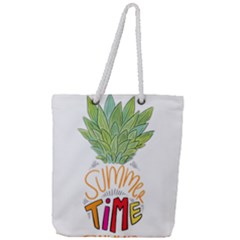 Summer Time Full Print Rope Handle Tote (large) by designsbymallika