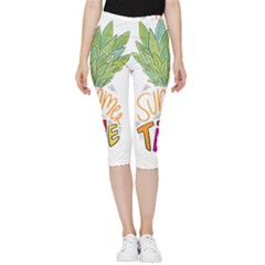 Summer Time Inside Out Lightweight Velour Capri Leggings 