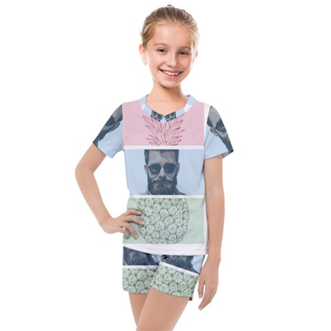 Summer Love Kids  Mesh Tee And Shorts Set by designsbymallika