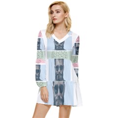 Summer Love Tiered Long Sleeve Mini Dress