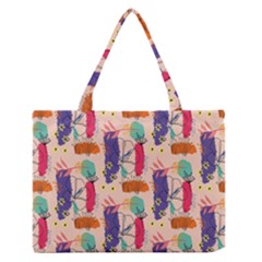 Minimal Floral Art Zipper Medium Tote Bag by designsbymallika