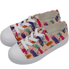 Minimal Floral Art Kids  Low Top Canvas Sneakers by designsbymallika