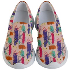 Minimal Floral Art Kids Lightweight Slip Ons by designsbymallika