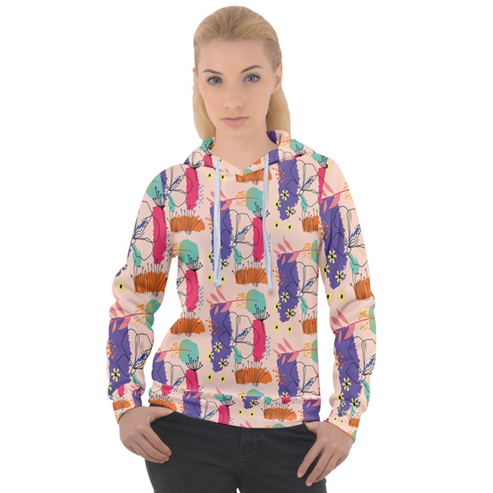 Minimal Floral Art Women s Overhead Hoodie