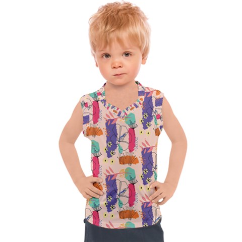 Minimal Floral Art Kids  Sport Tank Top by designsbymallika