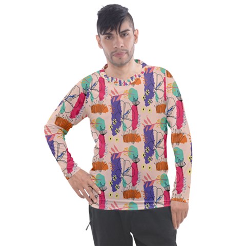 Minimal Floral Art Men s Pique Long Sleeve Tee by designsbymallika