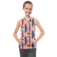 Minimal Floral Art Kids  Sleeveless Hoodie by designsbymallika