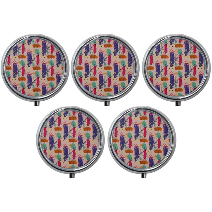 Minimal Floral Art Mini Round Pill Box (Pack of 5)