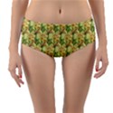 Green Pastel Pattern Reversible Mid-Waist Bikini Bottoms View3