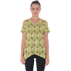 Green Pastel Pattern Cut Out Side Drop Tee by designsbymallika