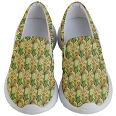 Green Pastel Pattern Kids Lightweight Slip Ons by designsbymallika