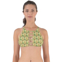 Green Pastel Pattern Perfectly Cut Out Bikini Top by designsbymallika