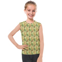 Green Pastel Pattern Kids  Mesh Tank Top by designsbymallika