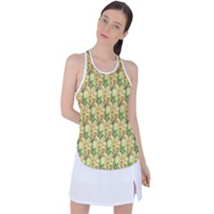 Green Pastel Pattern Racer Back Mesh Tank Top by designsbymallika