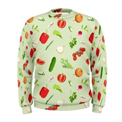 Seamless Pattern With Vegetables  Delicious Vegetables Men s Sweatshirt by SychEva