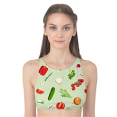 Seamless Pattern With Vegetables  Delicious Vegetables Tank Bikini Top by SychEva