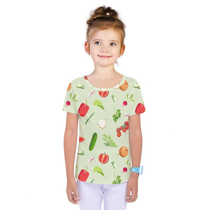 Seamless Pattern With Vegetables  Delicious Vegetables Kids  One Piece Tee