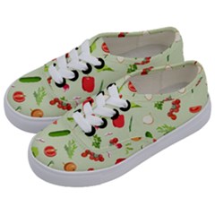 Seamless Pattern With Vegetables  Delicious Vegetables Kids  Classic Low Top Sneakers by SychEva