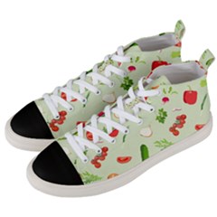 Seamless Pattern With Vegetables  Delicious Vegetables Men s Mid-top Canvas Sneakers by SychEva