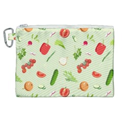 Seamless Pattern With Vegetables  Delicious Vegetables Canvas Cosmetic Bag (xl) by SychEva