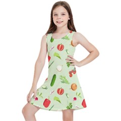 Seamless Pattern With Vegetables  Delicious Vegetables Kids  Lightweight Sleeveless Dress