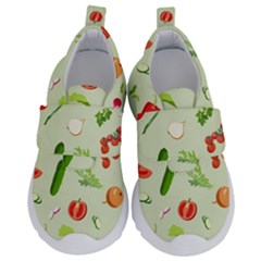 Seamless Pattern With Vegetables  Delicious Vegetables Kids  Velcro No Lace Shoes by SychEva