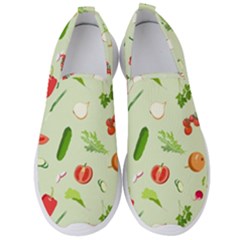 Seamless Pattern With Vegetables  Delicious Vegetables Men s Slip On Sneakers by SychEva