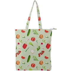 Seamless Pattern With Vegetables  Delicious Vegetables Double Zip Up Tote Bag by SychEva