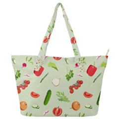 Seamless Pattern With Vegetables  Delicious Vegetables Full Print Shoulder Bag by SychEva