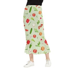 Seamless Pattern With Vegetables  Delicious Vegetables Maxi Fishtail Chiffon Skirt