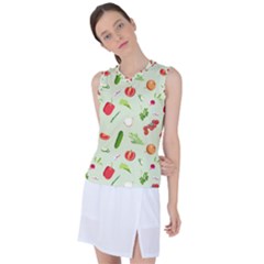 Seamless Pattern With Vegetables  Delicious Vegetables Women s Sleeveless Sports Top