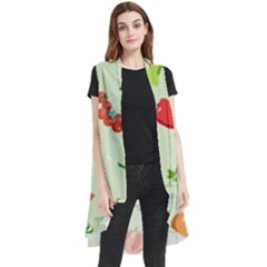 Seamless Pattern With Vegetables  Delicious Vegetables Sleeveless Chiffon Waistcoat Shirt